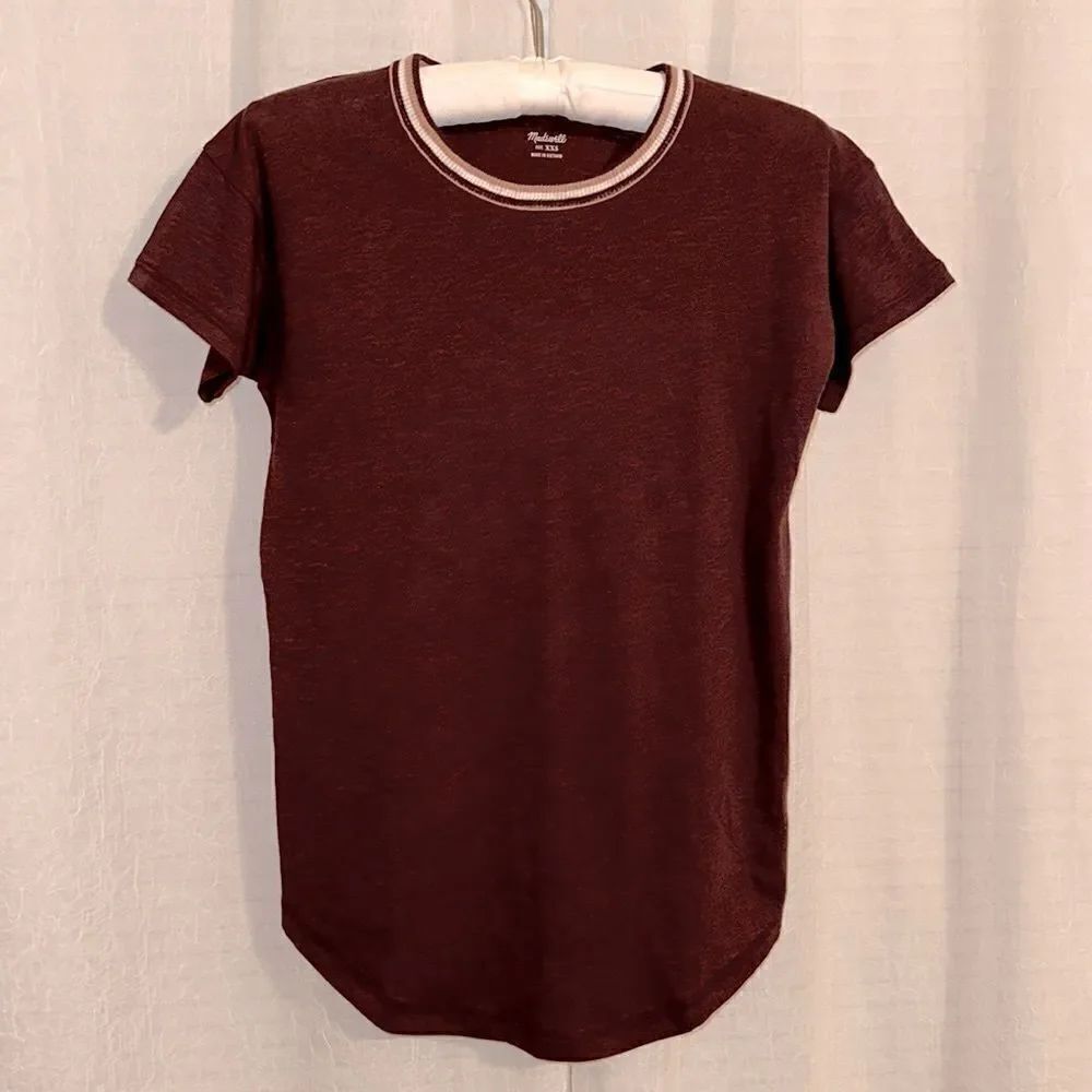 Madewell XXS Plum Vintage Style Cotton Crewneck Short Sleeve Tee